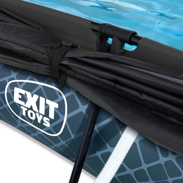 EXIT Stone pool 220x150x65cm med filterpumpe og baldakin - grå