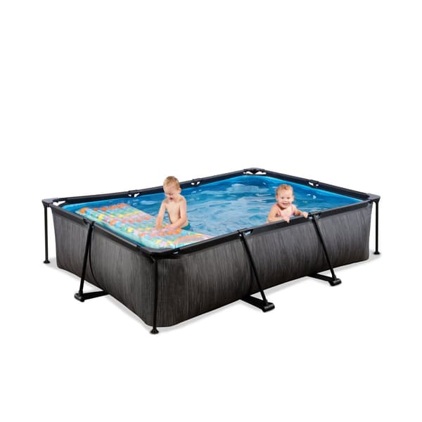 EXIT Black Wood pool 300x200x65cm med filterpump - svart