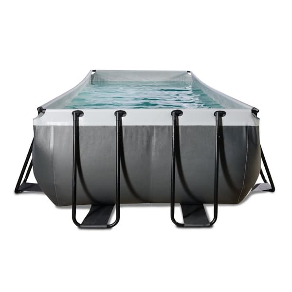 EXIT Black Leather pool 400x200x122cm med sandfilterpump - svart