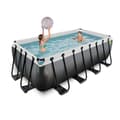 Miniatyrbild 6 av 11: EXIT Black Leather pool 400x200x122cm med sandfilterpump - svart