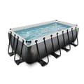 Miniatyrbild 2 av 11: EXIT Black Leather pool 400x200x122cm med sandfilterpump - svart
