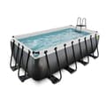 Miniatyrbild 1 av 11: EXIT Black Leather pool 400x200x122cm med sandfilterpump - svart