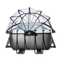 Miniatyrbild 4 av 11: EXIT Black Leather pool 400x200x122cm med sandfilterpump och tak - svart