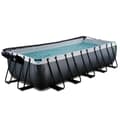 Miniatyrbild 3 av 11: EXIT Black Leather pool 540x250x122cm med sandfilterpump och tak - svart