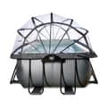 Miniatyrbild 4 av 11: EXIT Black Leather pool 540x250x122cm med sandfilterpump och tak - svart