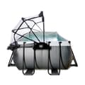 Miniatyrbild 5 av 11: EXIT Black Leather pool 540x250x122cm med sandfilterpump och tak - svart