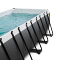Miniatyrbild 7 av 11: EXIT Black Leather pool 540x250x122cm med sandfilterpump och tak - svart