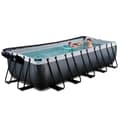 Miniatyrbild 9 av 11: EXIT Black Leather pool 540x250x122cm med sandfilterpump och tak - svart
