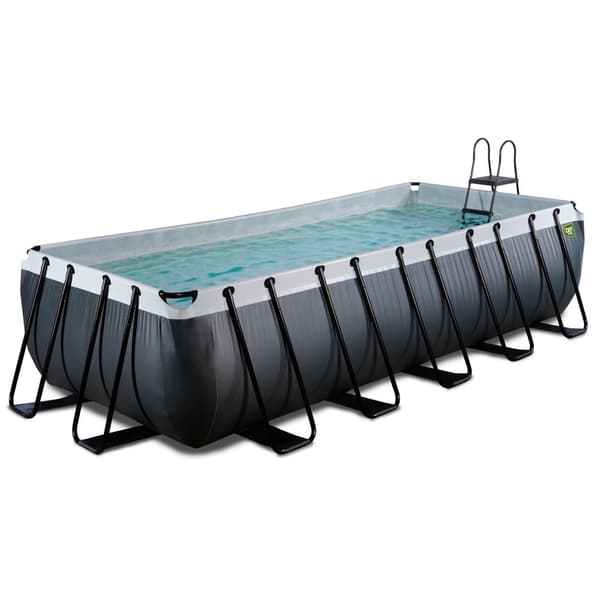 EXIT Black Leather pool 540x250x122cm med filterpumpe - sort