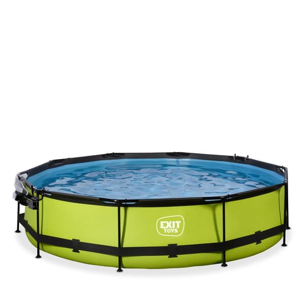 EXIT Lime pool ø360x76cm med filterpumpe og poolskærm - grøn