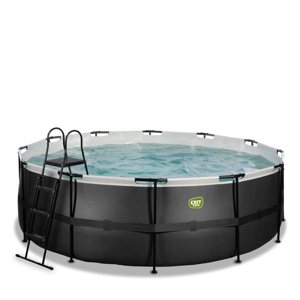 EXIT Black Leather pool ø427x122cm med filterpumpe - sort