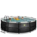 Miniatyrbild 4 av 11: EXIT Black Leather pool ø488x122cm med filterpump - svart