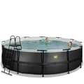 Miniatyrbild 5 av 11: EXIT Black Leather pool ø488x122cm med filterpump - svart
