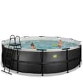Miniatyrbild 6 av 11: EXIT Black Leather pool ø488x122cm med filterpump - svart