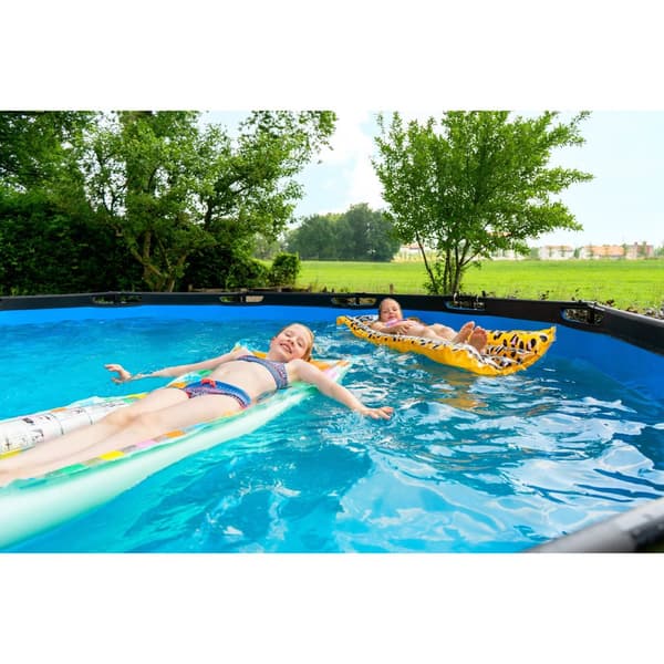 EXIT Black Leather pool ø488x122cm med filterpump - svart