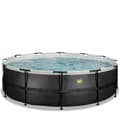 Miniatyrbild 2 av 11: EXIT Black Leather pool ø488x122cm med filterpump - svart