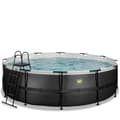 Miniatyrbild 1 av 11: EXIT Black Leather pool ø488x122cm med filterpump - svart