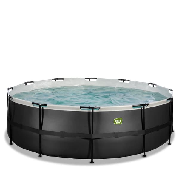 EXIT Black Leather pool ø450x122cm med sandfilterpump - svart