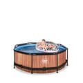 Miniatyrbild 3 av 8: EXIT Wood pool ø244x76cm med filterpump - brun