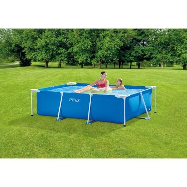 INTEX rörformad ovanjordspool - Metallram - 220 x 150 x 60 cm - Rektangulär - 28270NP
