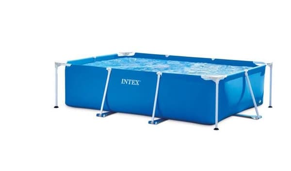 INTEX rörformad ovanjordspool - Metallram - 220 x 150 x 60 cm - Rektangulär - 28270NP