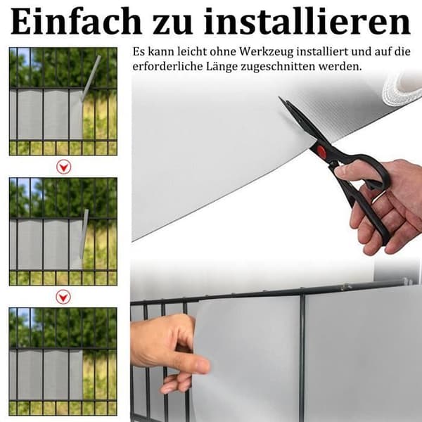 LARS360 35m x 19cm PVC-vindskärm Sekretessskärm Väderbeständig Palisad-rem Balkongstaket, kolfärg