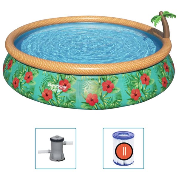 Bestway Pool Fast Set Inflatable Paradise Palms set 457x84 cm