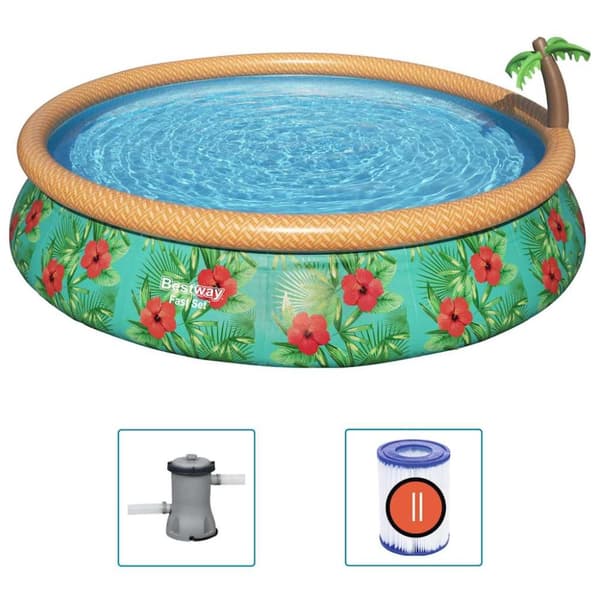 Bestway Poolset Fast Set Inflatable Paradise Palms 457x84 cm