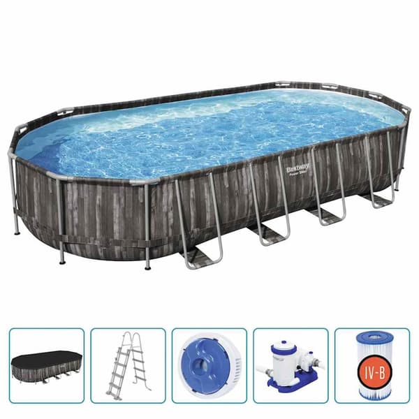 Bestway Trädgårdspool oval 7,32x3,66x1,22 m