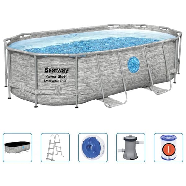 Bestway Pool Power Steel med tillbehör 427x250x100 cm