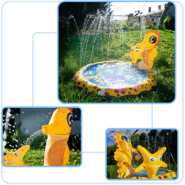 Vattenmatta, sprinkler, fontän, vattendraperi, duschkar