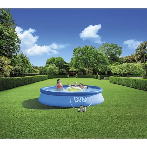 INTEX fristående poolkit över marken - Easy Set™ - 396 x 84 cm - Rund (levereras med pump och patron) - 28142NP