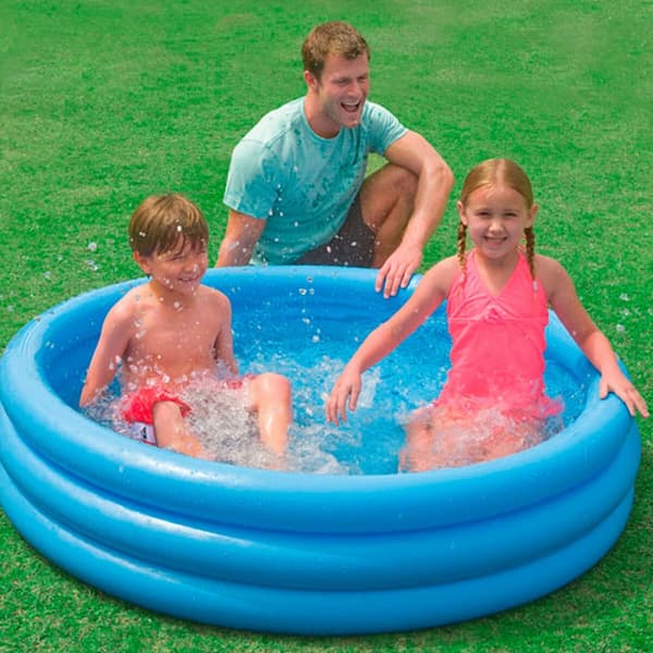 Uppblåsbar plaskpool för barn Intex Blå Ringar 330 L 147 x 33 cm (6 antal)