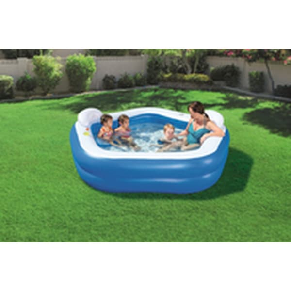 Bestway Uppblåsbar Pool 2 Kamrar Family 213x206x69 cm +6 År Trädgård 54153