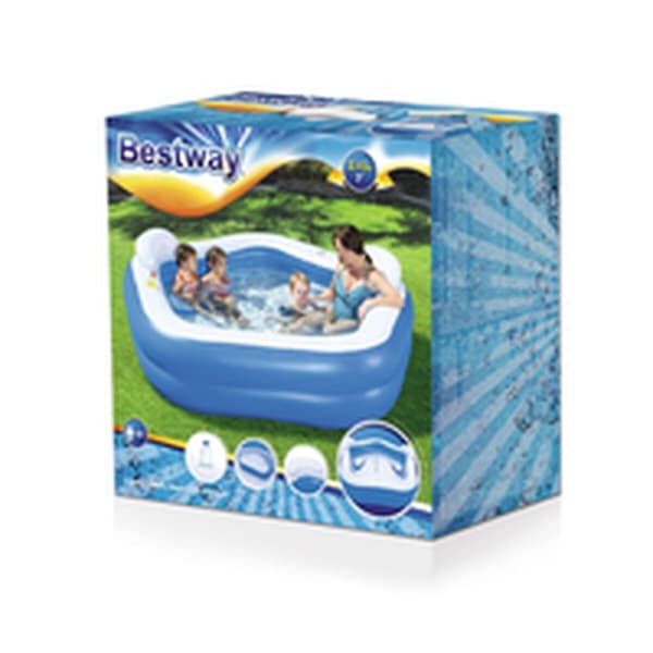 Bestway Uppblåsbar Pool 2 Kamrar Family 213x206x69 cm +6 År Trädgård 54153