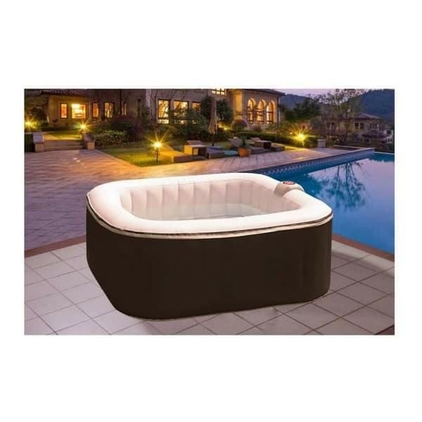Inflatable Spa Sunspa Firkantet Sort 4 personer (155 x 155 x 65 cm)