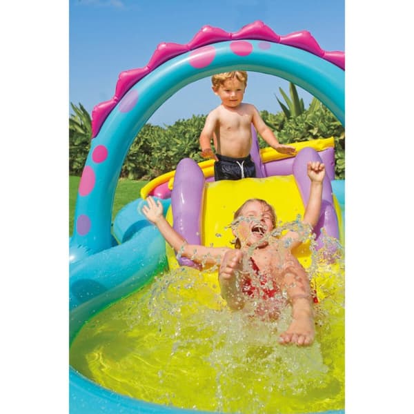 Uppblåsbar plaskpool för barn Intex Dinosaurier Lekplats 302 x 112 x 229 cm 280 L