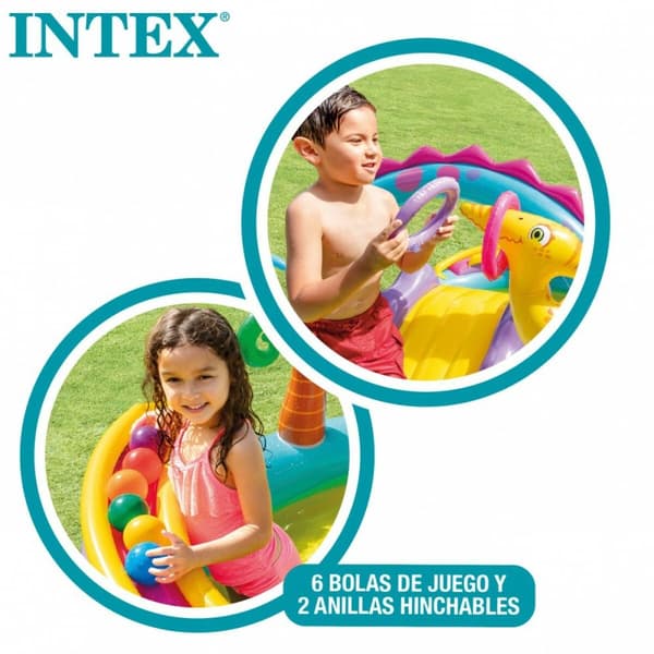 Puhallettava lasten kahluuallas Intex Dinosaurukset Leikkiteline 302 x 112 x 229 cm 280 L