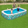 Miniatyrbild 3 av 11: Bestway Uppblåsbar Pool 3 Kammare Floral 305x183x56 cm +6 År Trädgård 54121