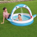 Miniatyrbild 3 av 11: Bestway Uppblåsbar Barnpool 2 Ringar Haj Sprinkler 163x127x92 cm +2 År Trädgård 53157