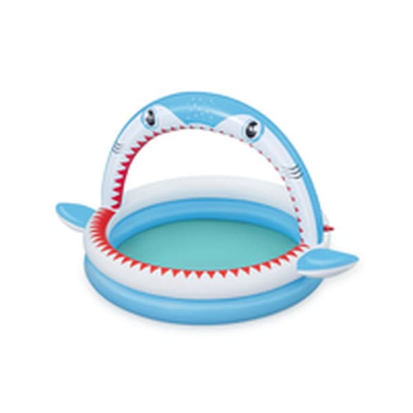 Bestway Uppblåsbar Barnpool 2 Ringar Haj Sprinkler 163x127x92 cm +2 År Trädgård 53157