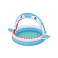 Miniatyrbild 10 av 11: Bestway Uppblåsbar Barnpool 2 Ringar Haj Sprinkler 163x127x92 cm +2 År Trädgård 53157
