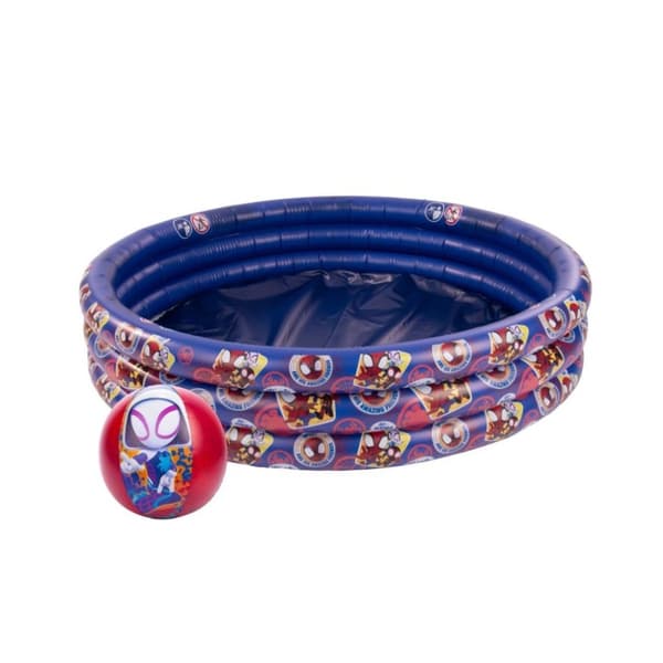 Disney Spidey and Friends 3-ringe swimmingpool + badebold mørkeblå/rød