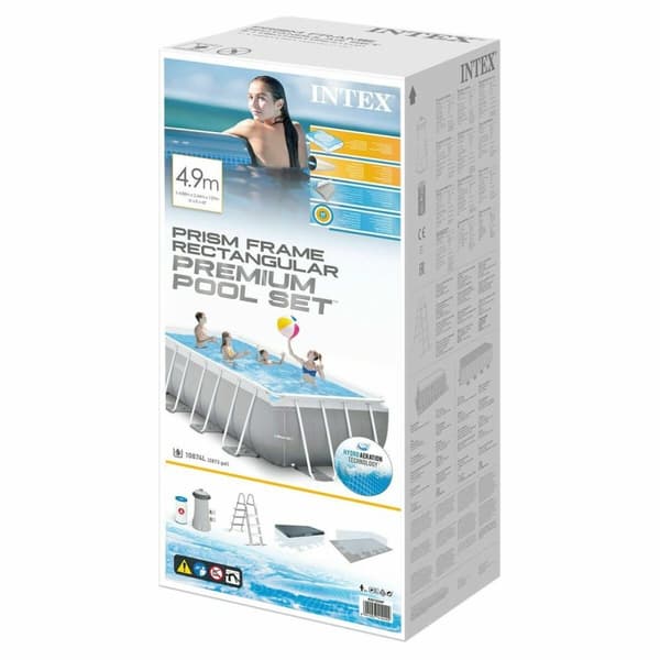 Basseng Avtagbart Intex Prism Frame 10.874 l Grå 488 x 244 x 107 cm