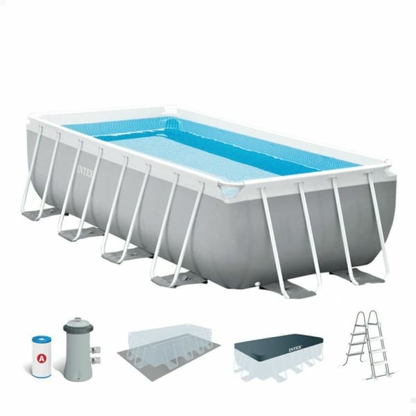 Basseng Avtagbart Intex Prism Frame 10.874 l Grå 488 x 244 x 107 cm