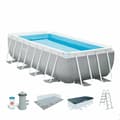 Miniatyrbild 1 av 6: flyttbar pool Intex Prism Frame 488 x 244 x 107 cm 10.874 l Grå