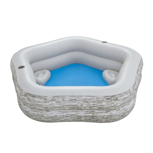 Bestway Uppblåsbar familjepool 213x206x53 cm +6 År Trädgård 54423