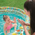 Miniatyrbild 6 av 11: Bestway Uppblåsbar Pool 3 Ringar Transparent Tropisk 170x53 cm +6 År Trädgård 51048