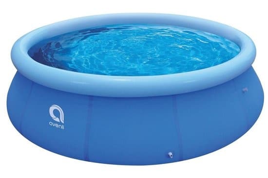 Avenli 244cm Rund Oppustelig Pool Sæt med Pumpe, Grundlag & Dække - Blå