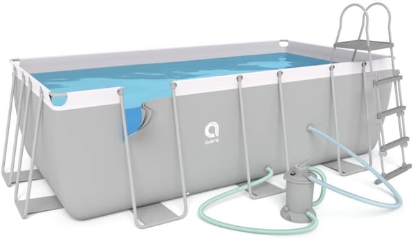 Avenli 400x207x122 cm Rektangulär Poolset med Pump för Trädgårdsentusiaster